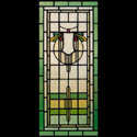 Antique Stained Glass Green Crest