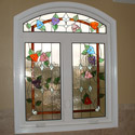 Bathroom Floral Stained Glass