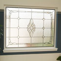 San Antonio Beveled and Leaded Bathroom Stained Glass