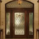 Entryway Stained Glass Transom Sidelights Door - Austin, Texas