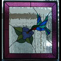 Stained Glass Hummingbird Panel