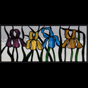 Stained Glass Iris Flowers 