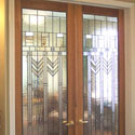 Salt Lake City Prairie Style Stained Glass Doors