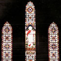 Triple Religious Stained Glass Window