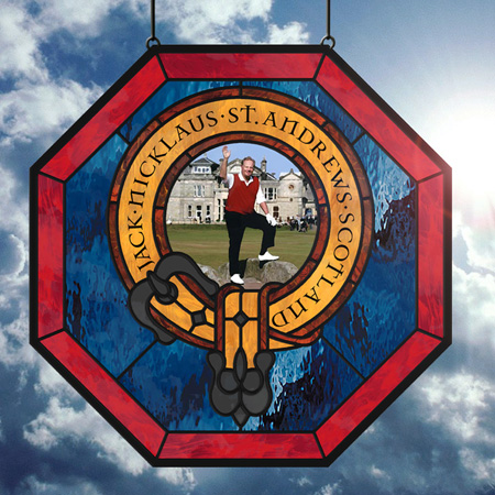 Golf Crest Stained Glass Panels