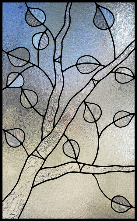 stained glass aspen tree