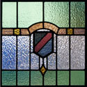 Antique Stained Glass Family Crest