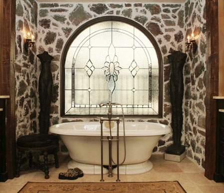 Privacy Bathroom Stained Glass Windows