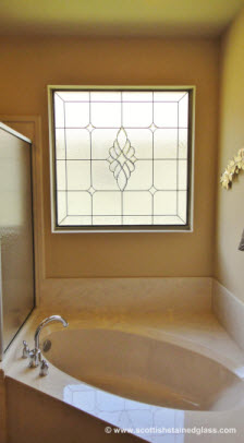 install bathroom stained glass