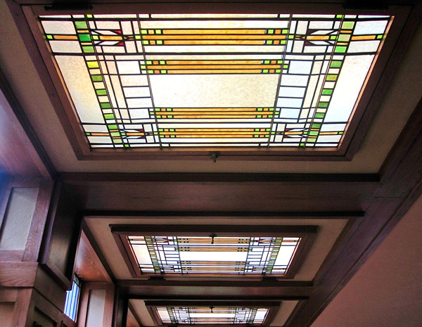 Prairie Style Stained Glass Ceiling