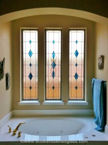 colorful bathroom stained glass window