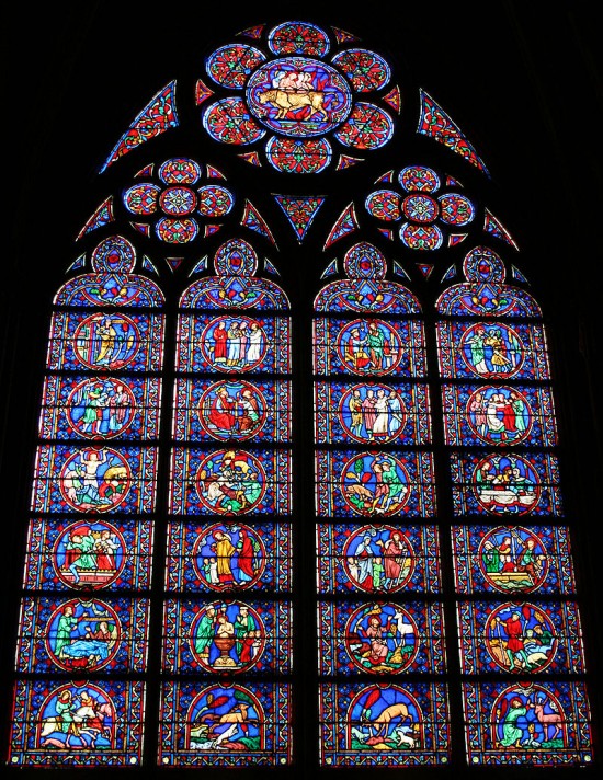 notre dame stained glass window