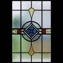 Antique Stained Glass Blue Diamond