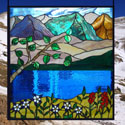 Mountain Stained Glass Panel