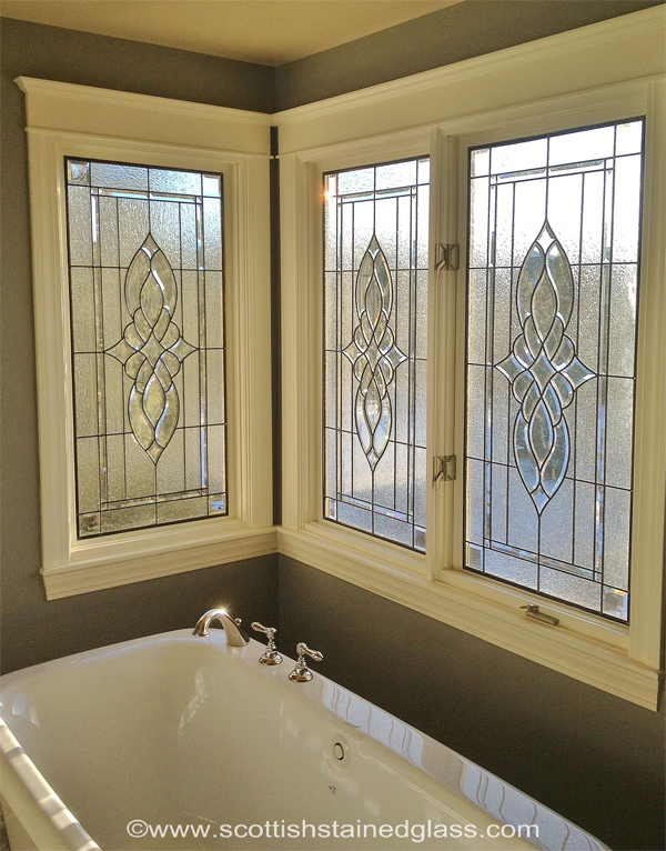 Bathroom Leaded & Beveled Stained Glass