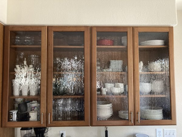 textured glass cabinets