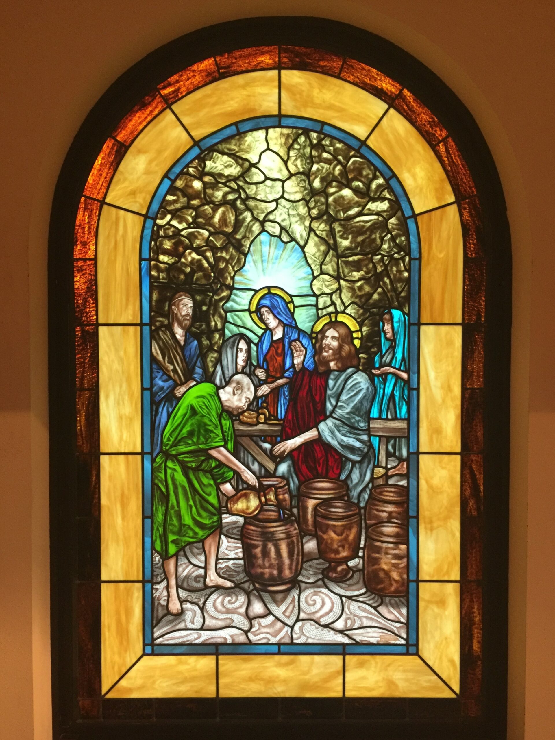 Stained-Glass-Luminous-Mysteries-Original-Artwork-2-The-Wedding-at-Cana