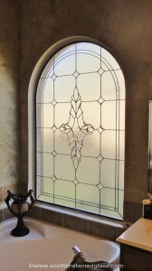 bathroom stained glass window clear